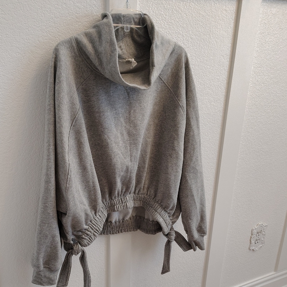 Elegant Gray Cowl Neck Sweater